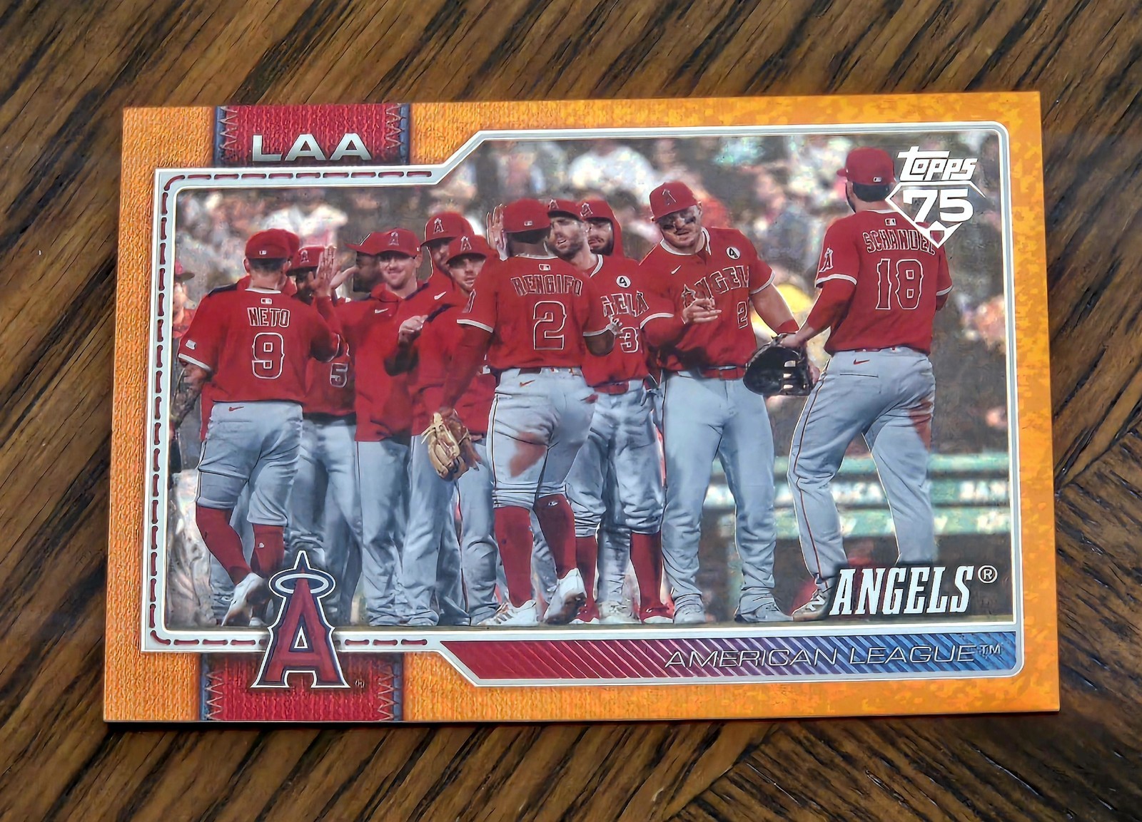 2026 Topps Series 2 ANGELS TEAM Orange Holo Foil #02/25