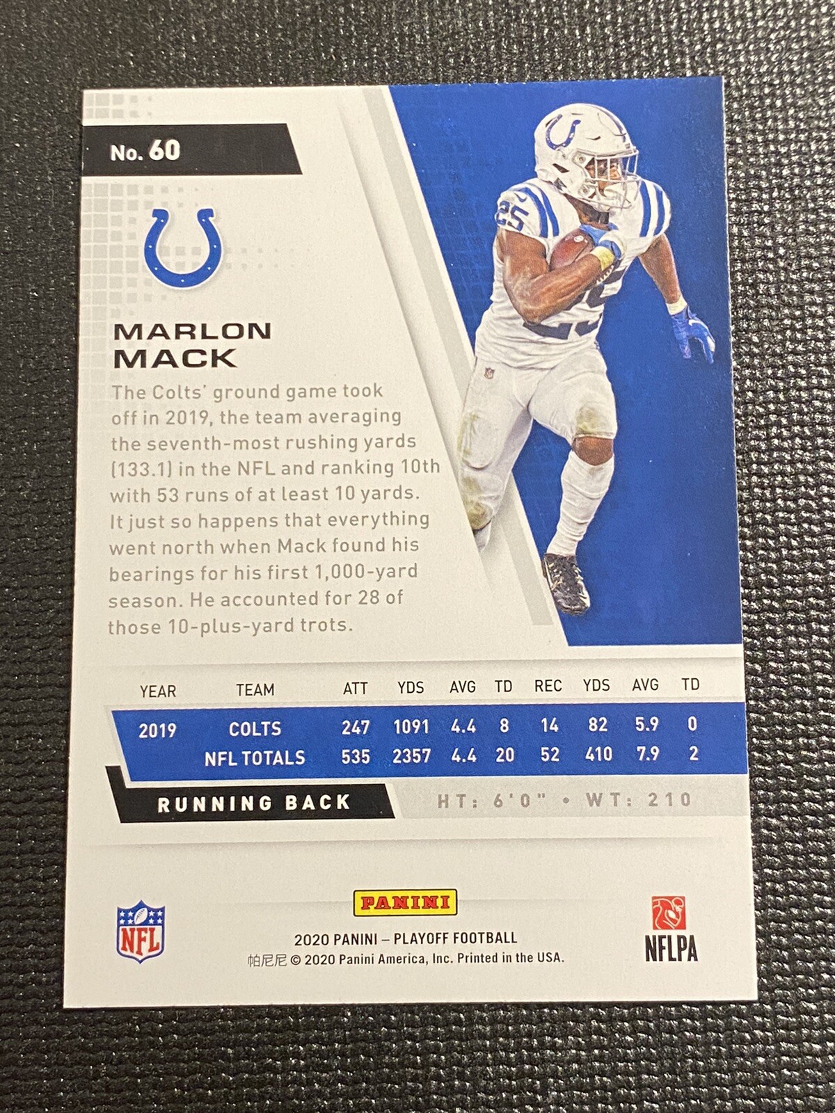 2020 Playoff Marlon Mack Indianapolis Colts Kickoff #60 Green Parallel