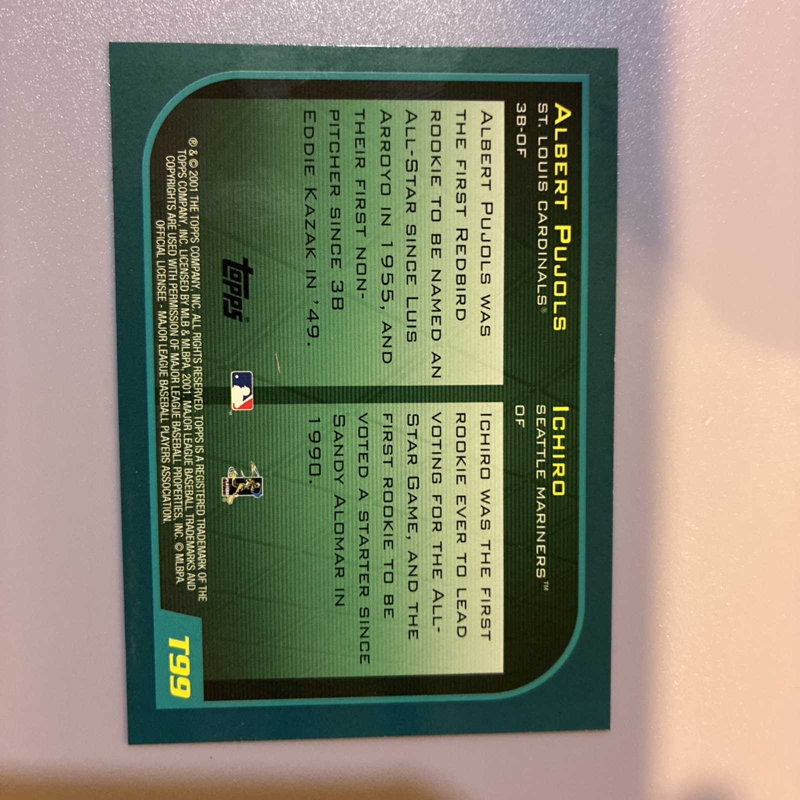 2001 Topps Traded & Rookies – Albert Pujols, Ichiro Suzuki #T99 (RC)
