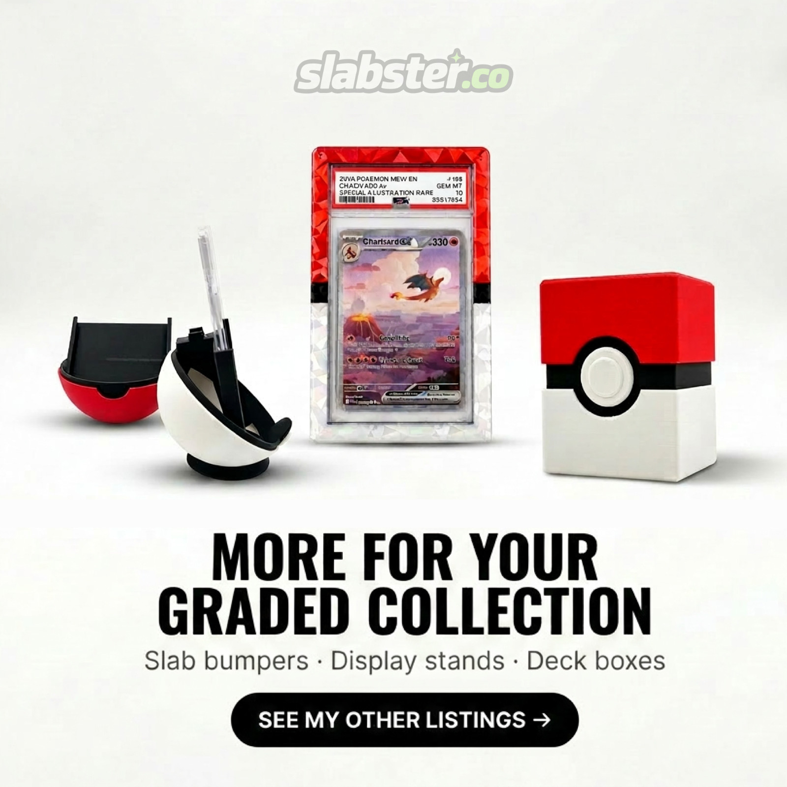 Toploader Guard | Holographic Top Loader Slab Bumper | TCG Card Pokemon Pokeball