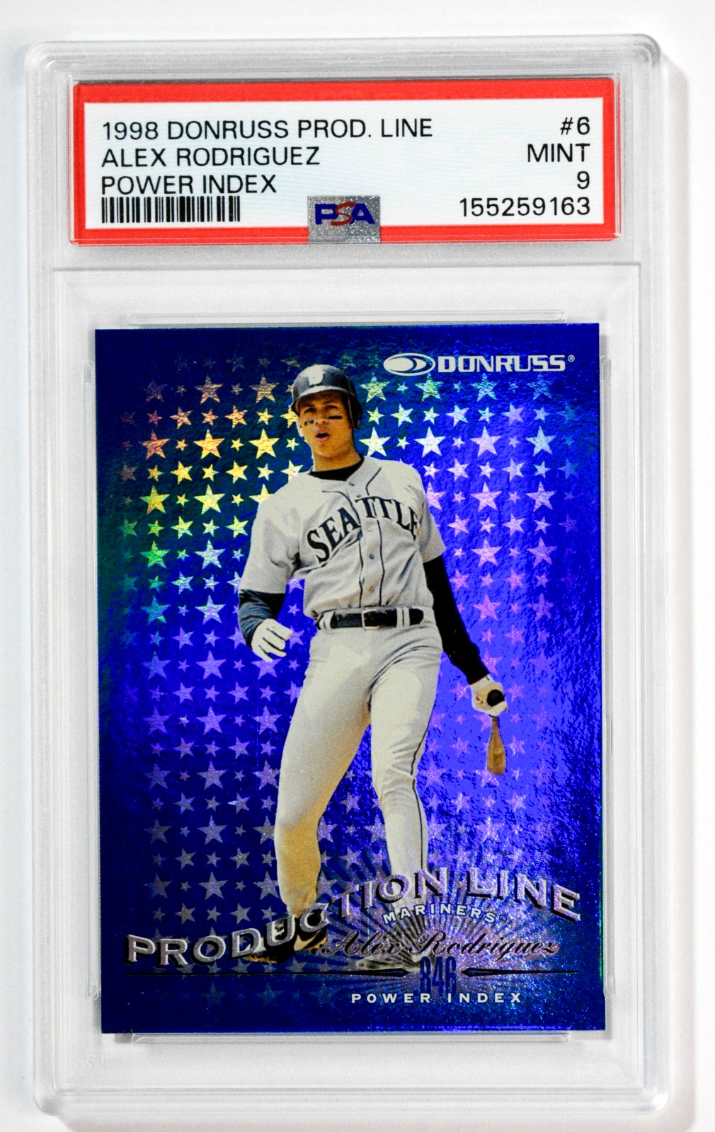 1998 Donruss Production Line #6 Alex Rodriguez Power Index /846 PSA 9