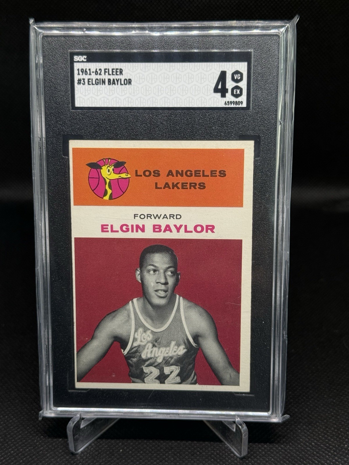 1961-62 Elgin Baylor Fleer Rookie #3 SGC 4 Sharp
