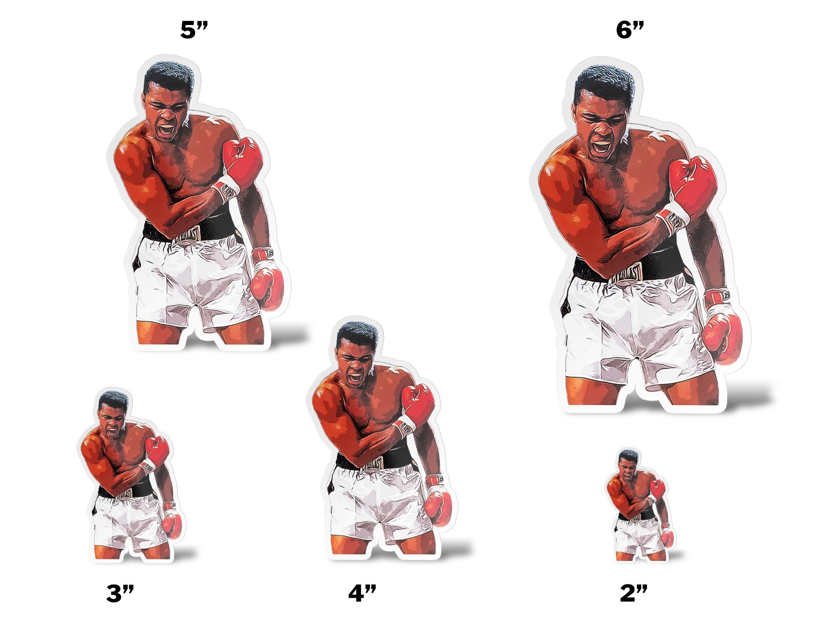 Muhammad Ali Boxing Glossy Sticker Vinyl Laminate, Self Adhesive, UV Protection