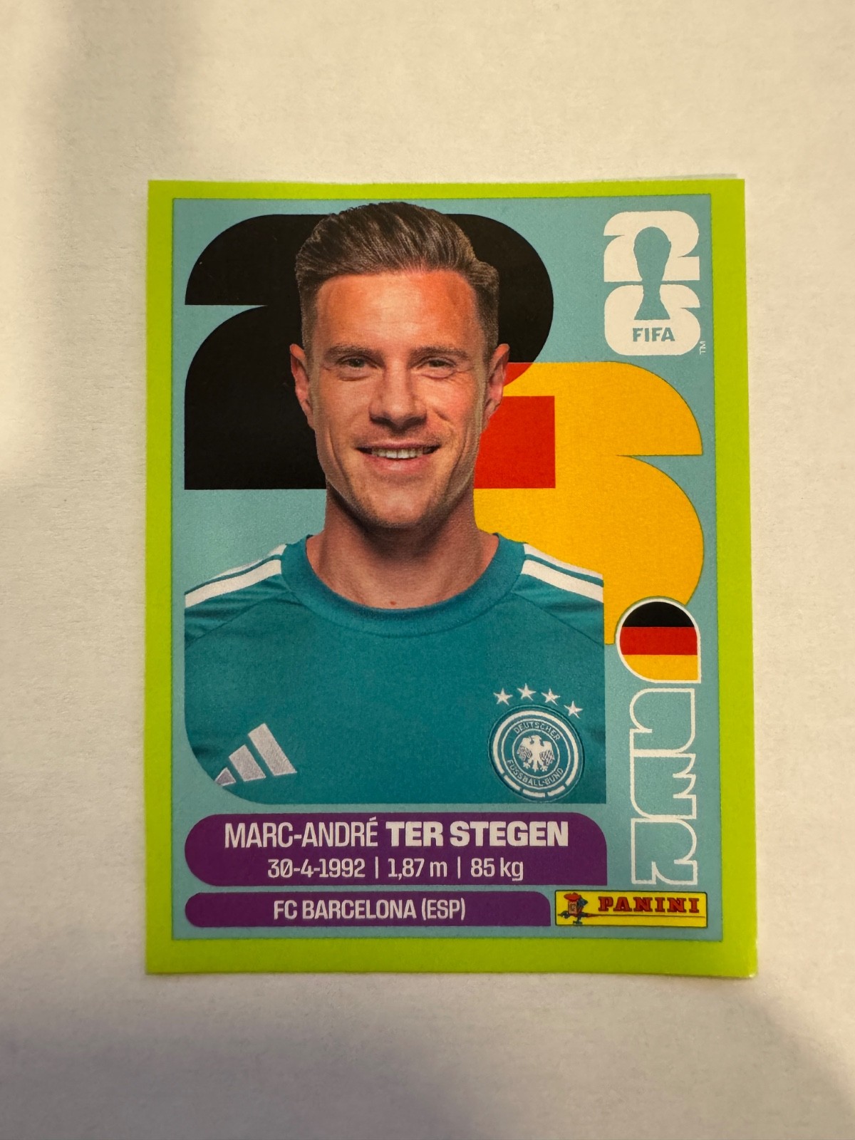 2026 Panini FIFA World Cup Marc-André ter Stegen GER 2 Lime Green Parallel