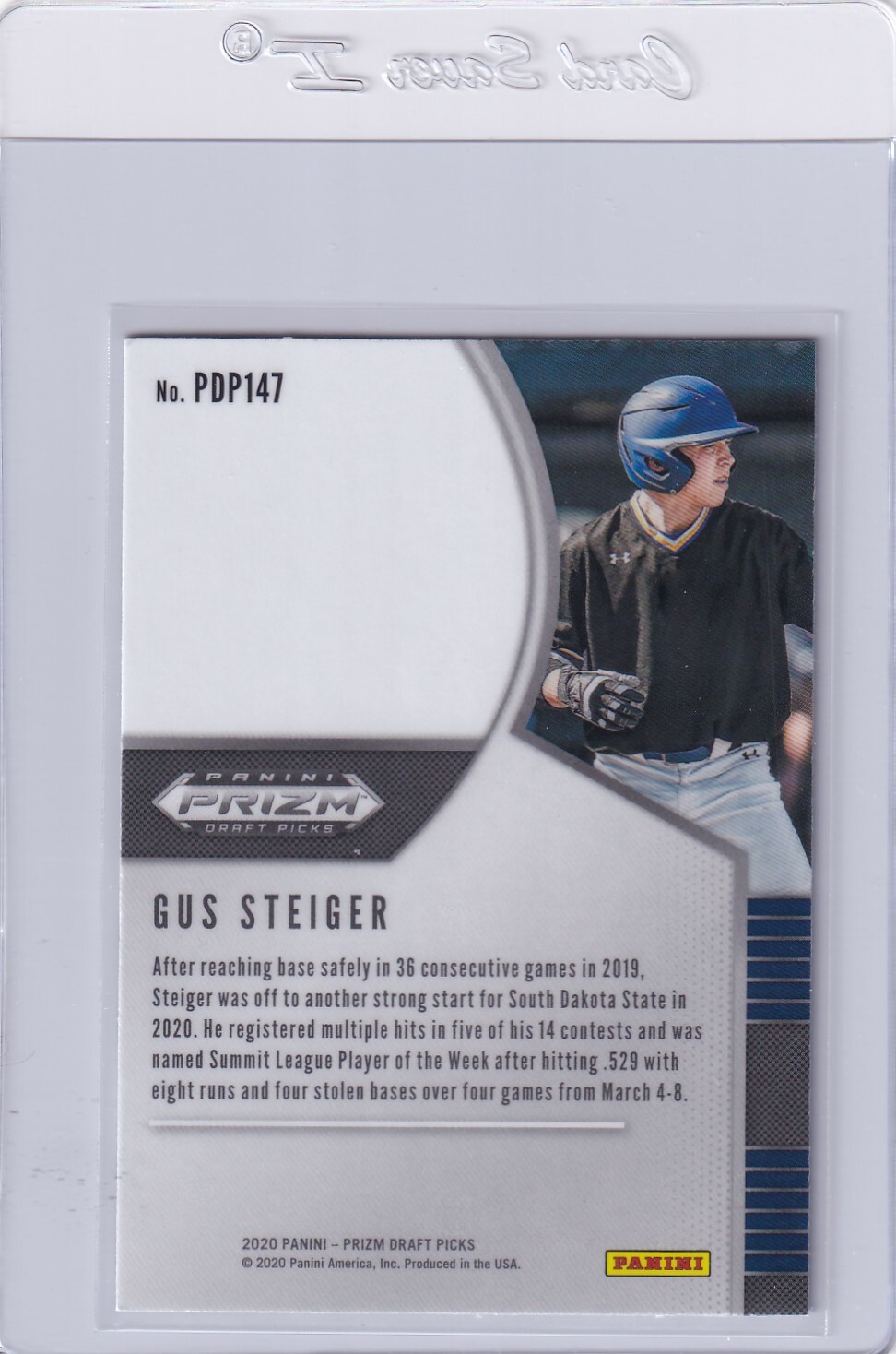 2020 PRIZM DRAFT RC GUS STEIGER CINCINNATI REDS ROOKIE BASEBALL E6709-4