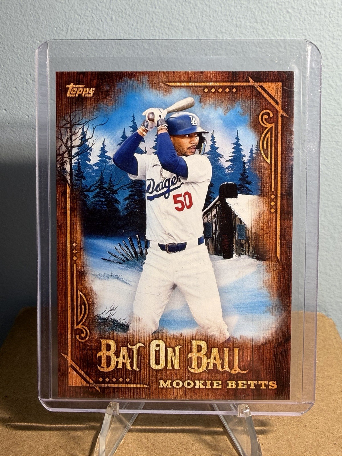 2025 Topps X Bob Ross the Joy of Baseball – Bat on Ball Mookie Betts #BOB-13