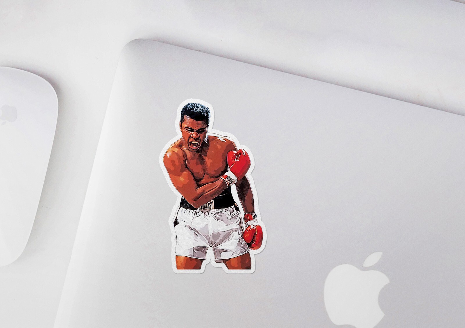 Muhammad Ali Boxing Glossy Sticker Vinyl Laminate, Self Adhesive, UV Protection