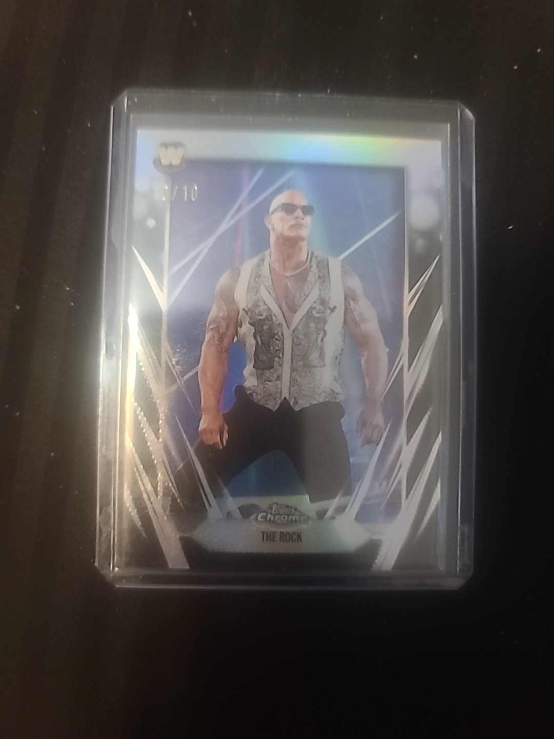 2026 Topps Chrome The Rock True Black Refractor bookend 10/10 1/1