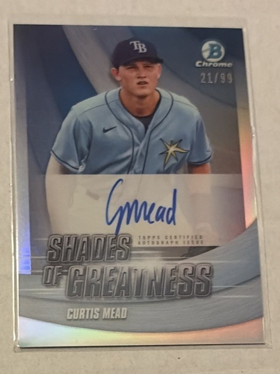 2022 Bowman Chrome Curtis Mead Shades of Greatness Auto /99 Rays Nationals