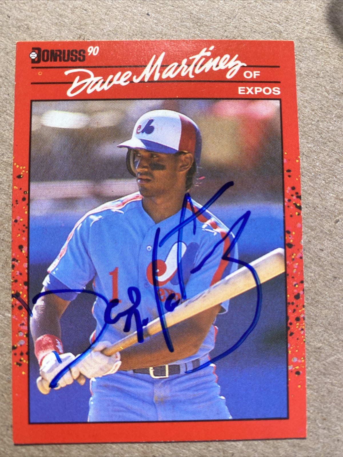 Dave Martinez 1990 Donruss #452 Autographed Card – Montreal Expos