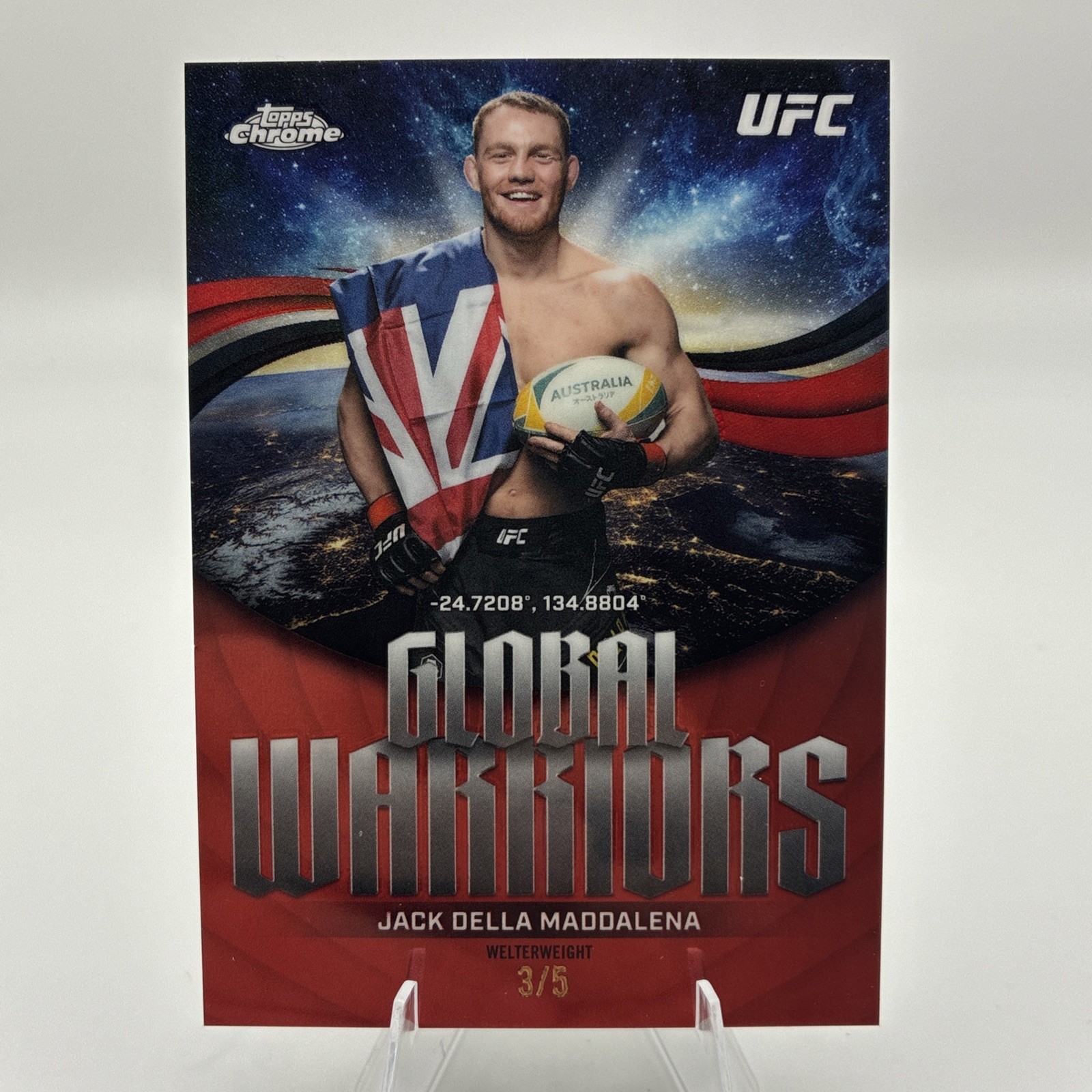 2026 TOPPS CHROME UFC GLOBAL WARRIORS RED /5 JACK DELLA MADDALENA