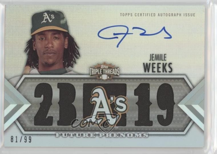 2012 Triple Threads Future Phenoms Relics 81/99 Jemile Weeks Rookie Auto RC 0l2q