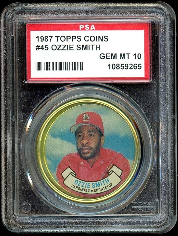 1987 Topps Coins Baseball #45 Ozzie Smith PSA 10