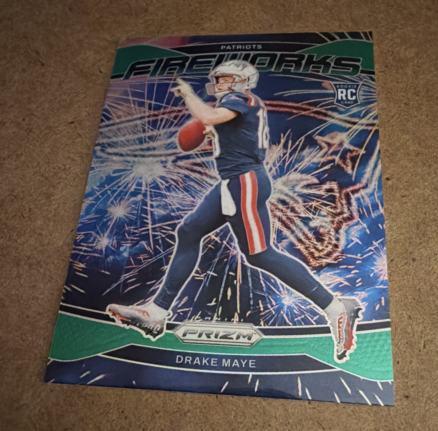 Panini 2024 Prizm Fireworks Drake Maye RC Insert #22 New England Patriots