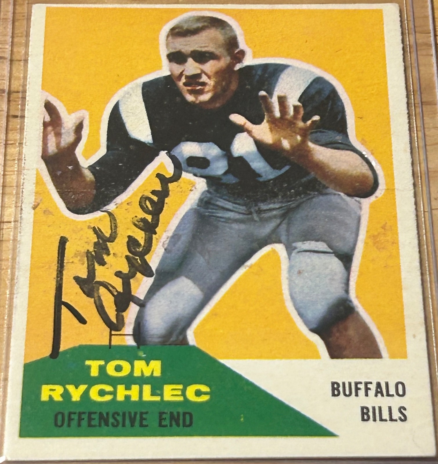 1960 Fleer TOM RYCHLEC Rookie #85 🔥 Bills 🔥 GORGEOUS Autograph 🏈 RaRe 🔥🧨