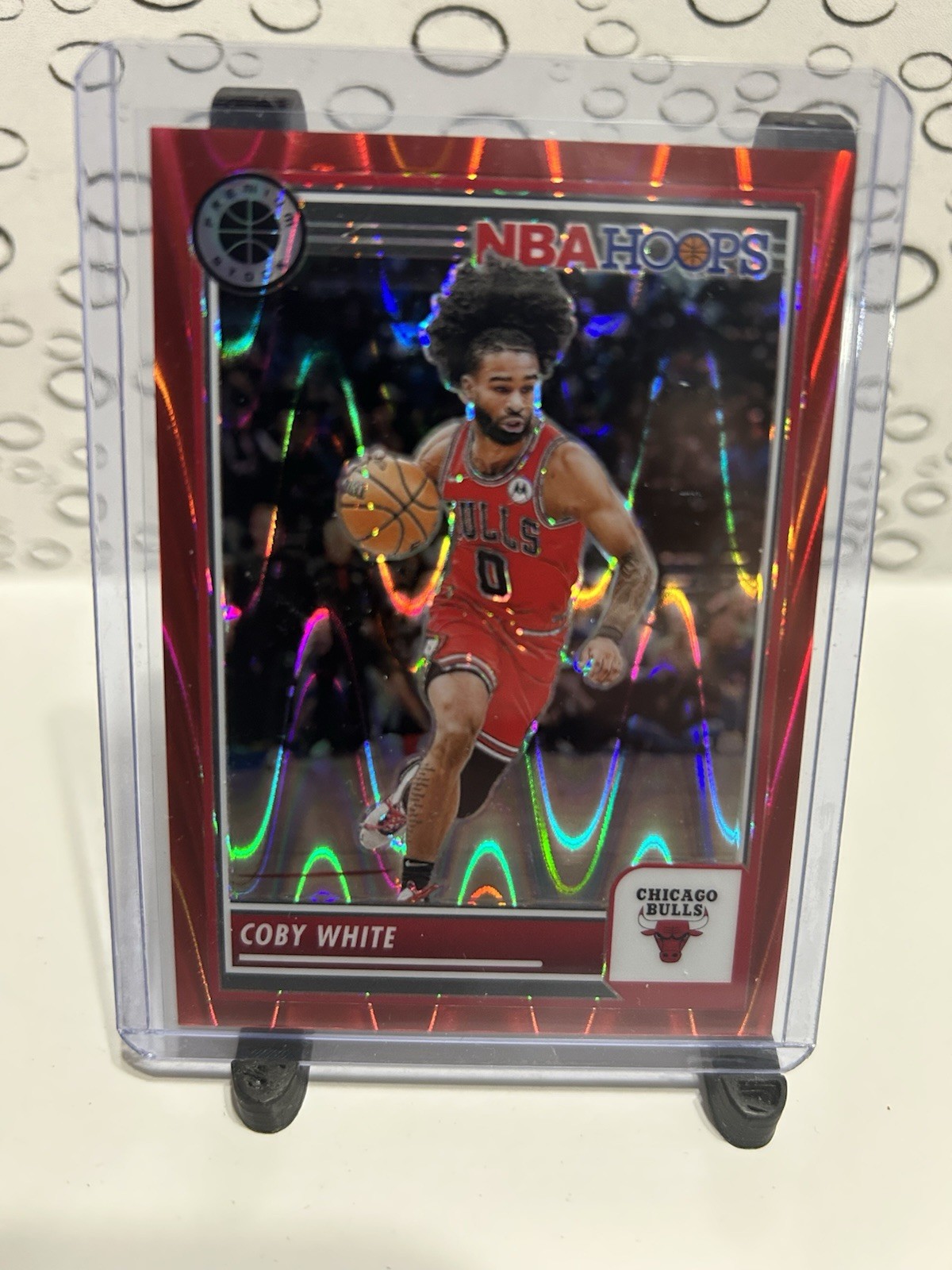 2023-24 NBA Hoops Premium Stock Coby White Red Seismic Prizm 106/199 Color Match