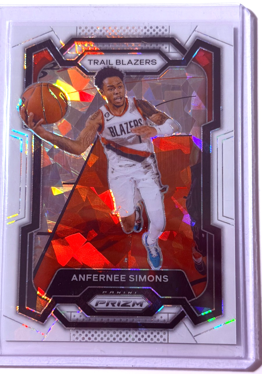 Anfernee Simons 2023-24 Panini Prizm Prizms White Ice #106 Trail Blazers! 04/35