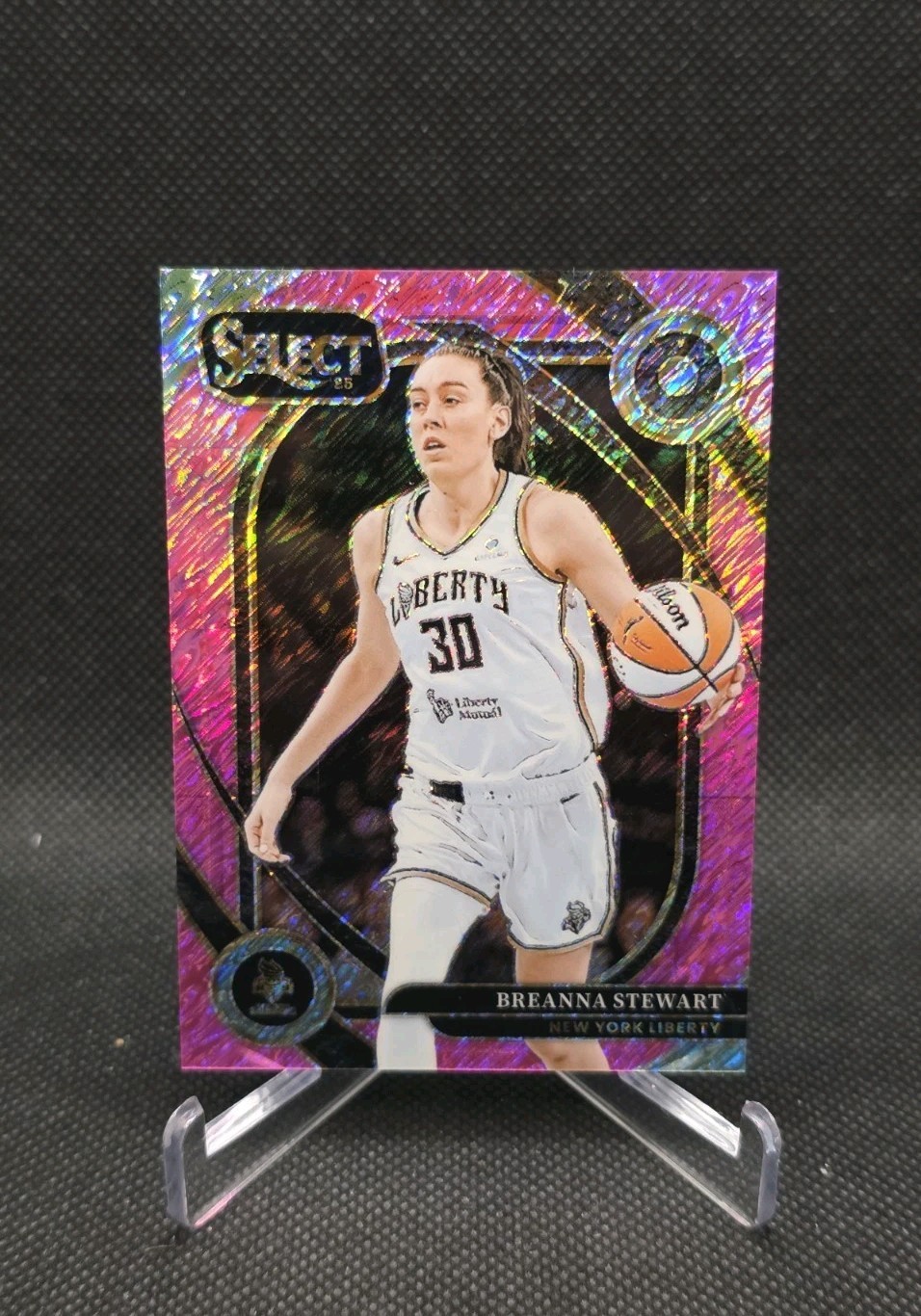 2025 Panini Select WNBA Breanna Stewart FOTL Pink Shimmer Prizm /3 Courtside