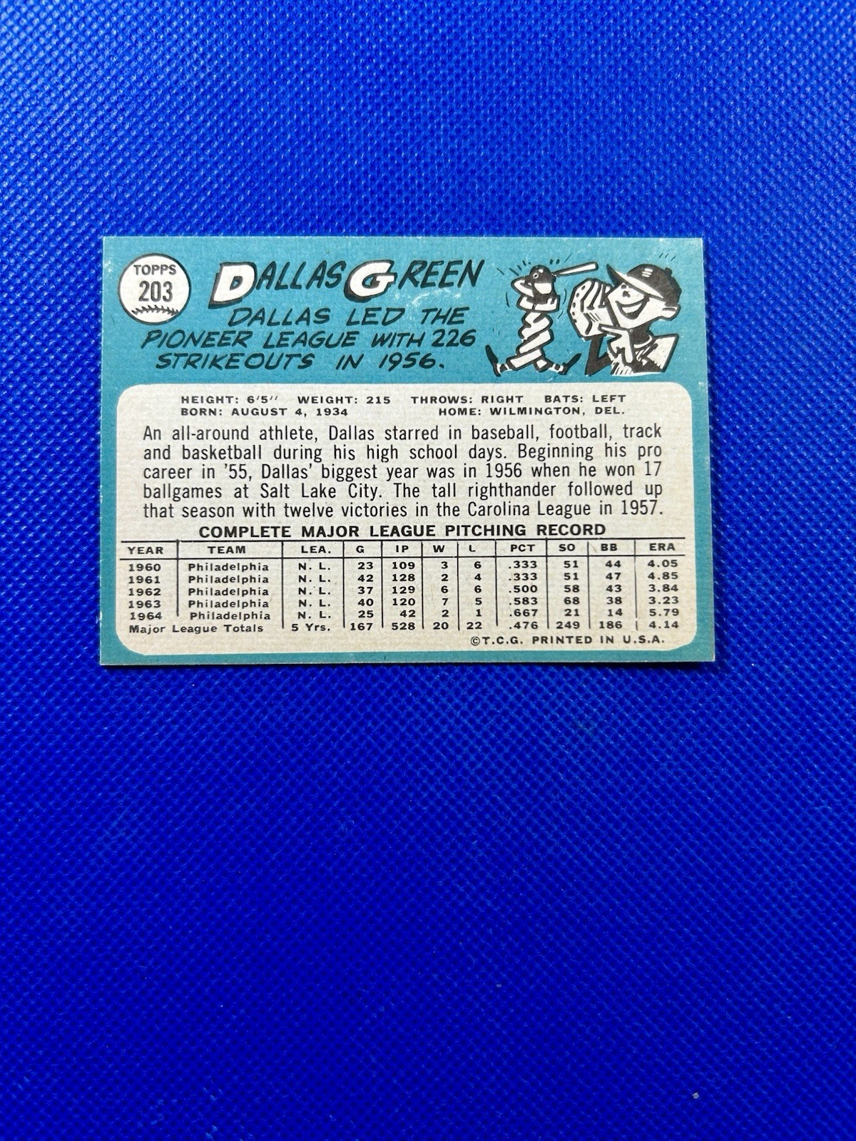 1965 Topps #203 Dallas Green Philadelphia Phillies High-end NM B65#203A1