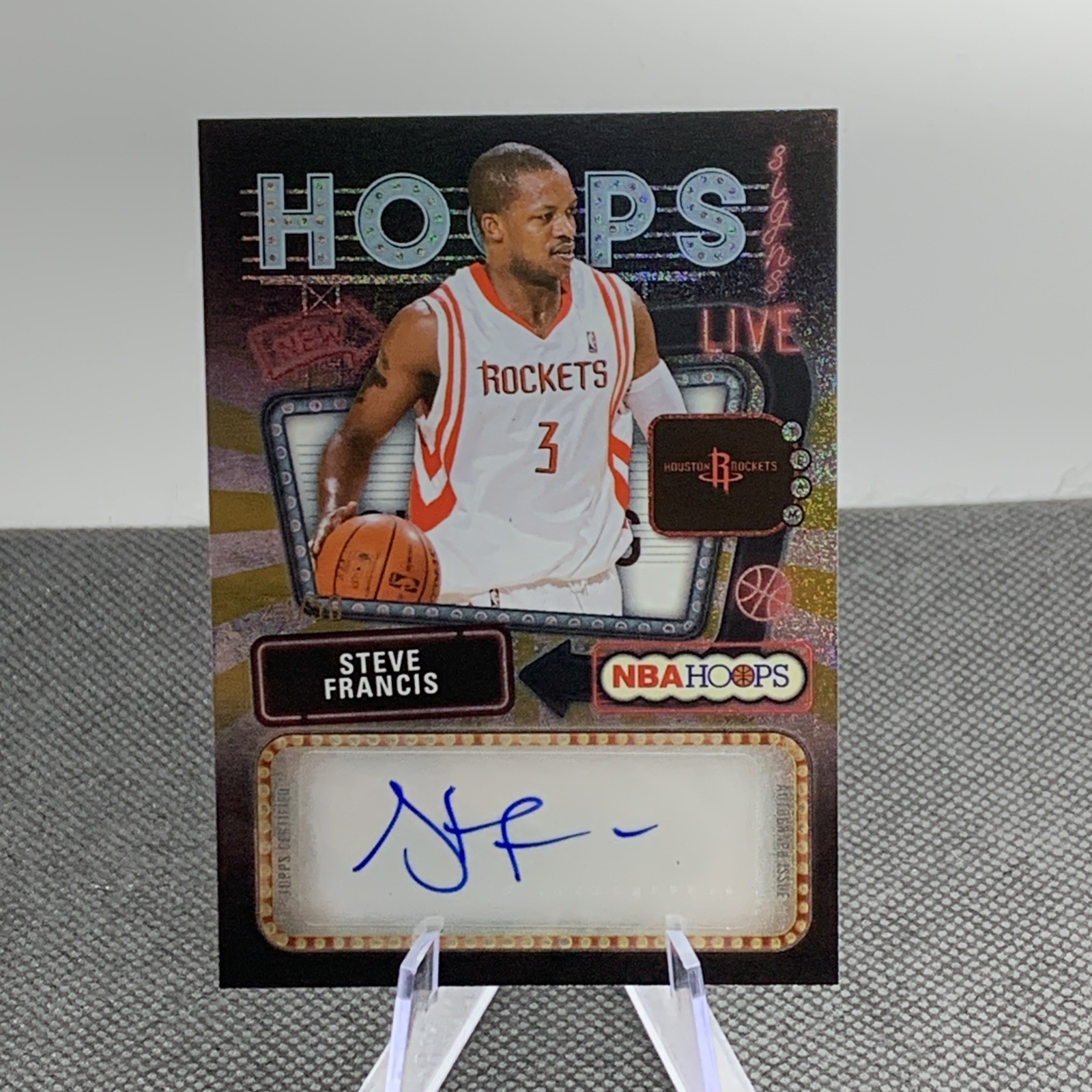 2025-26 Topps NBA Hoops Steve Francis Hoops Signs Auto Pixel Burst Gold /50
