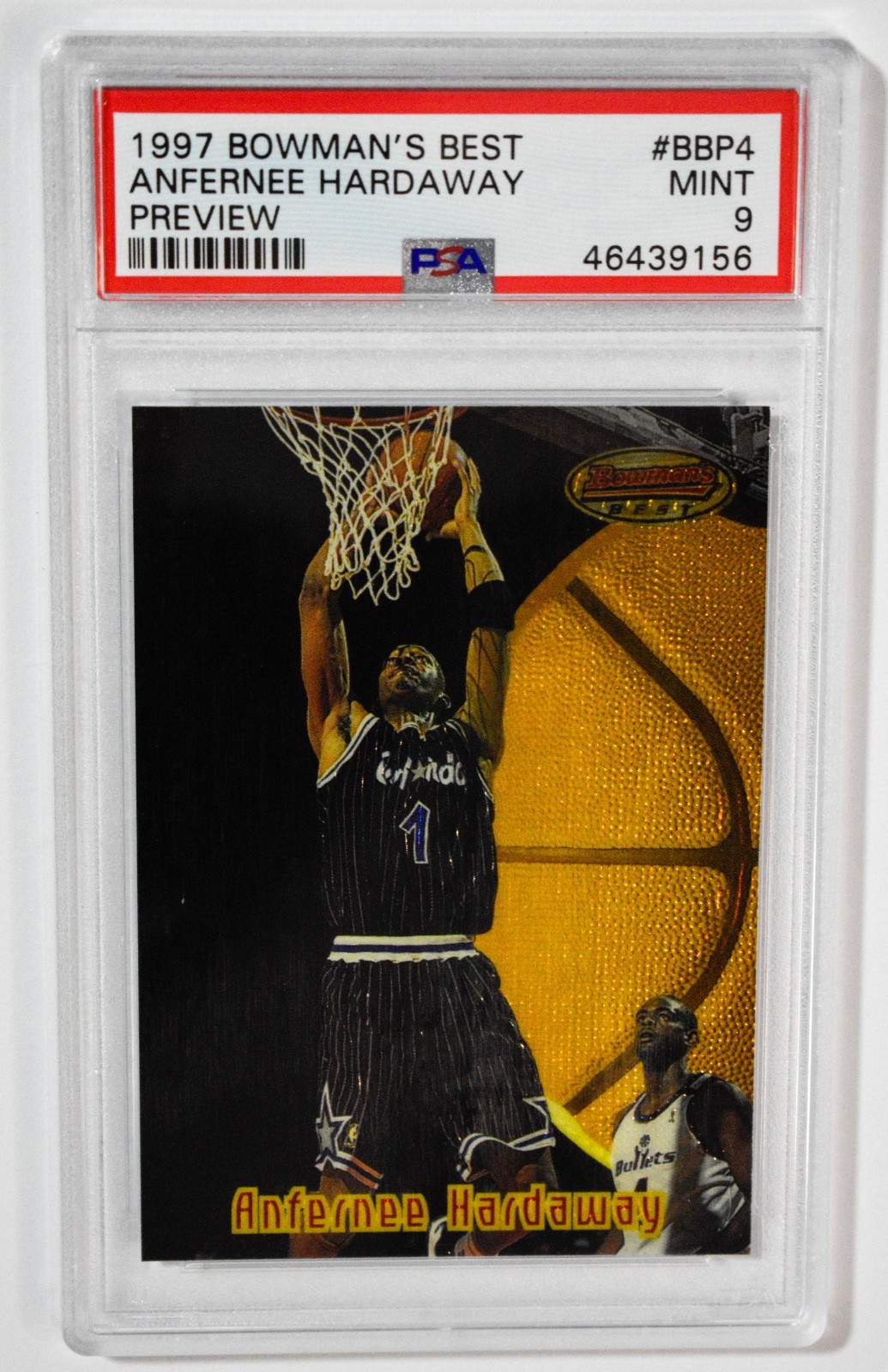 1997 Bowman’s Best #BBP4 Preview Anfernee Hardaway PSA 9 Mint