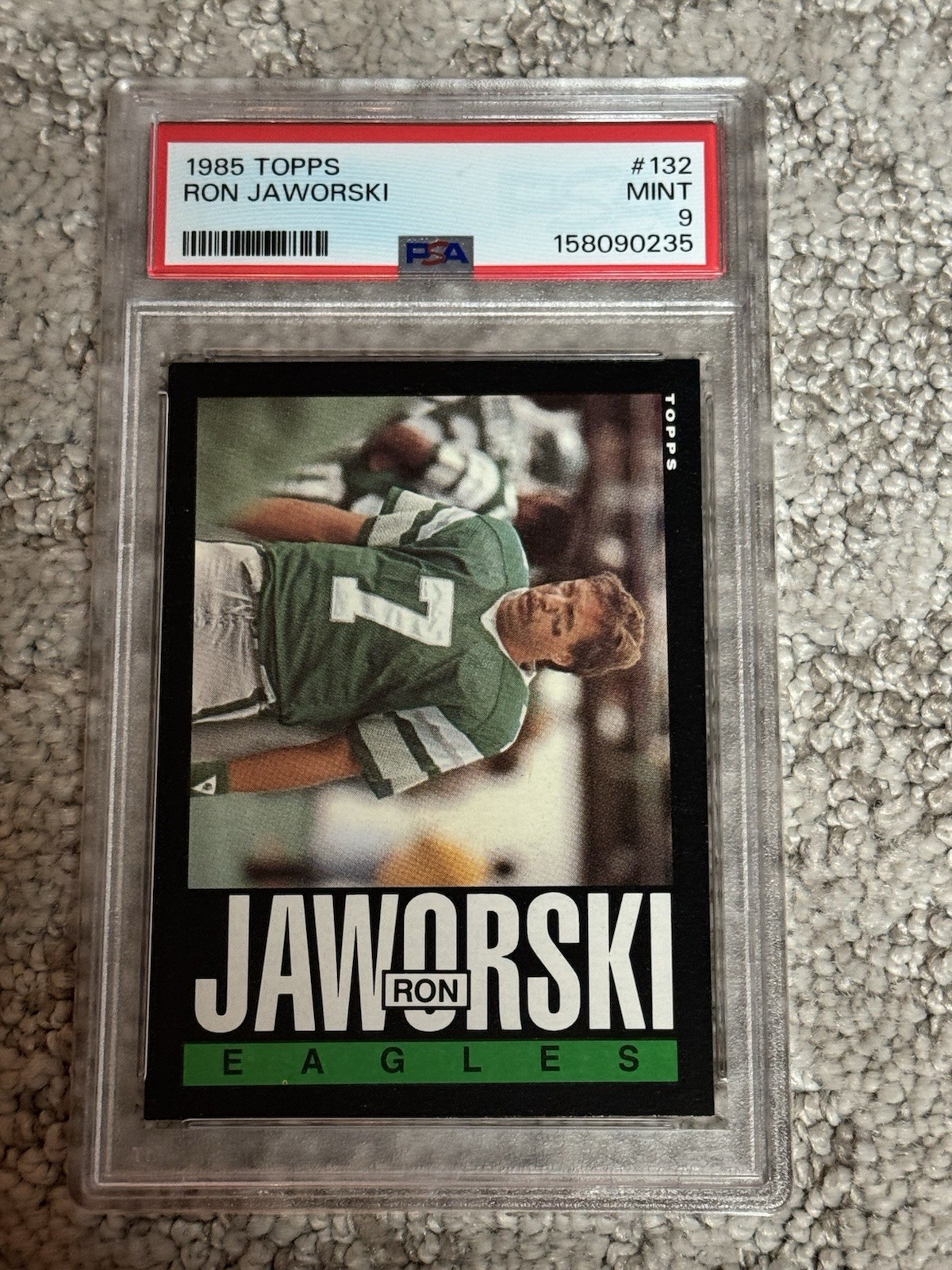 1985 TOPPS FOOTBALL CARD PSA 9 RON JAWORSKI PHILADELPHIA EAGLES