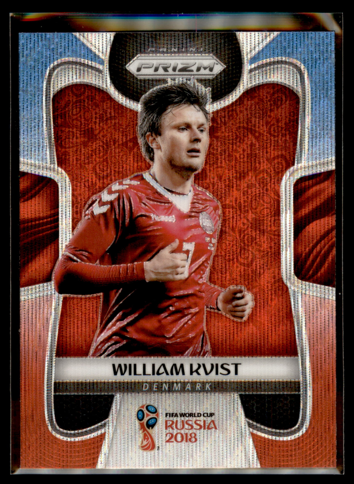 2018 Panini Prizm World Cup RED BLUE WAVE #263 William Kvist – Denmark Qty