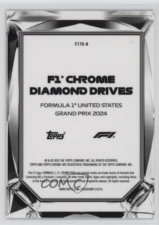2025 Topps Chrome Formula 1 F1 Diamond Drives UNITED STATES GRAND PRIX 2024 1p9r