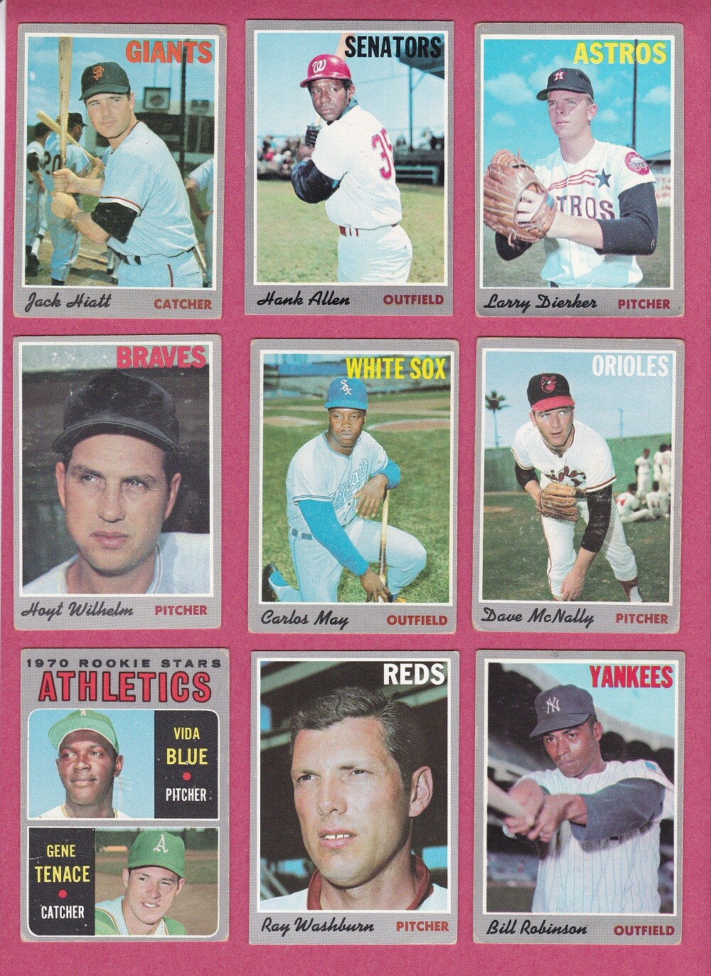 1970 Topps Baseball Cards #301-#543, VG to EX+ commons to complete your set