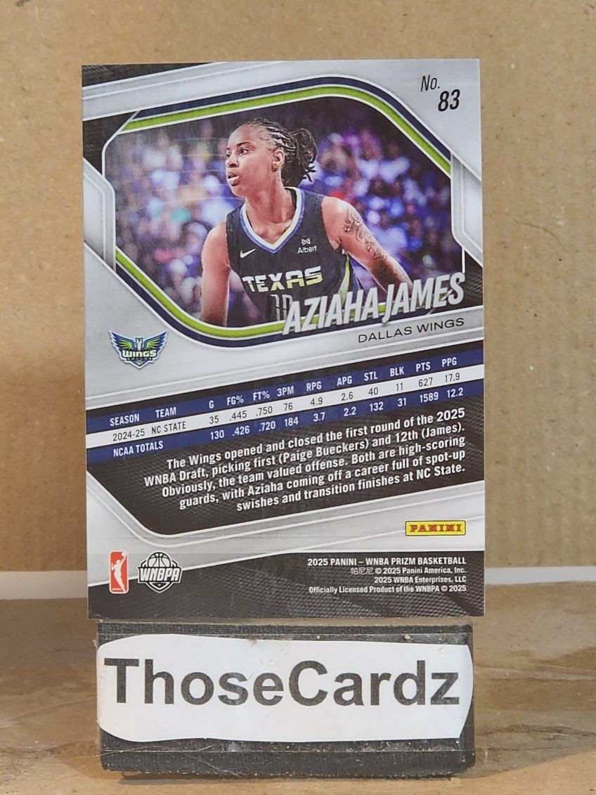 2025 Panini Prizm WNBA #83 Aziaha James