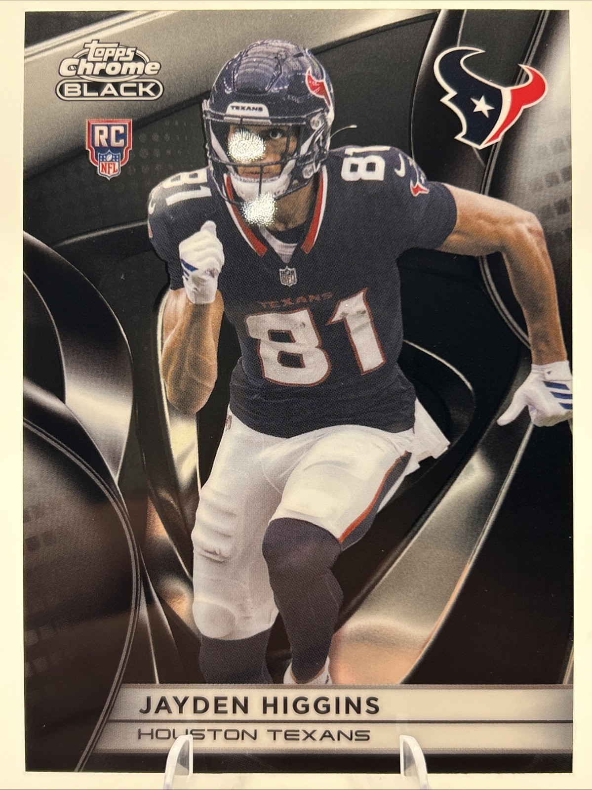 Jayden Higgins 2026 Topps Chrome Black 118 RC Houston Texans