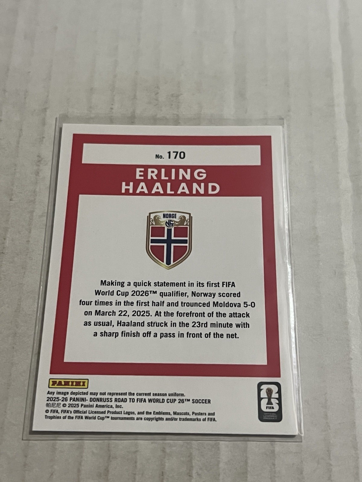 2025-26 Donruss Road To FIFA World Cup Erling Haaland Base Norway QTY