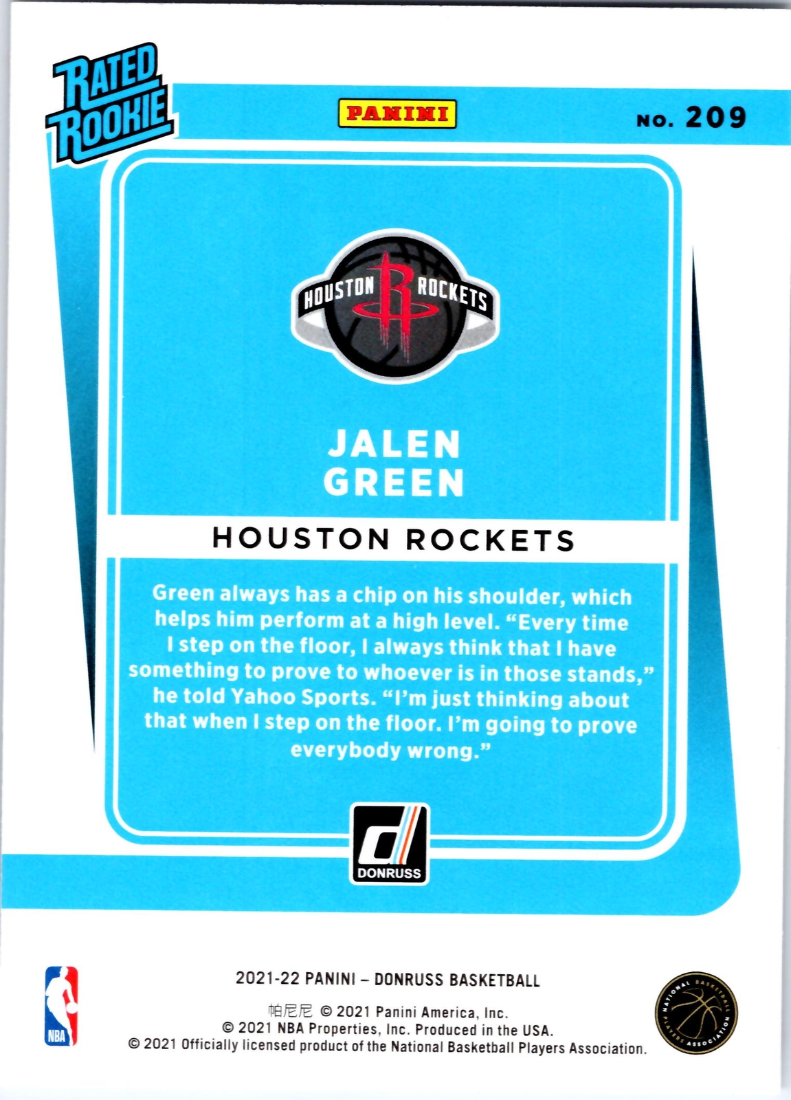 2021-22 Donruss #209 Jalen Green