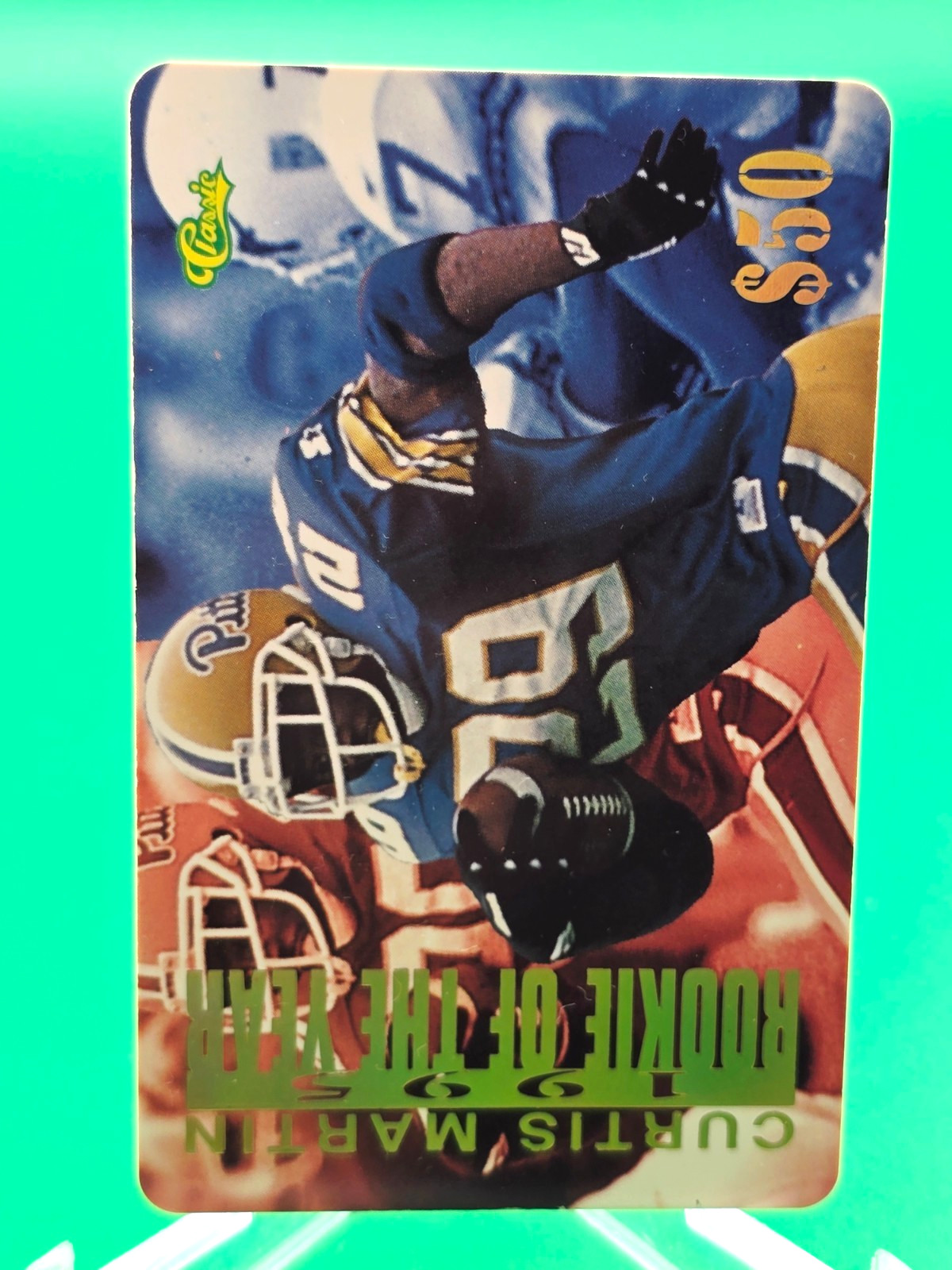Curtis Martin 1996 Classic Score Board 50$ Sprint Rookie of the Year Phone (B)