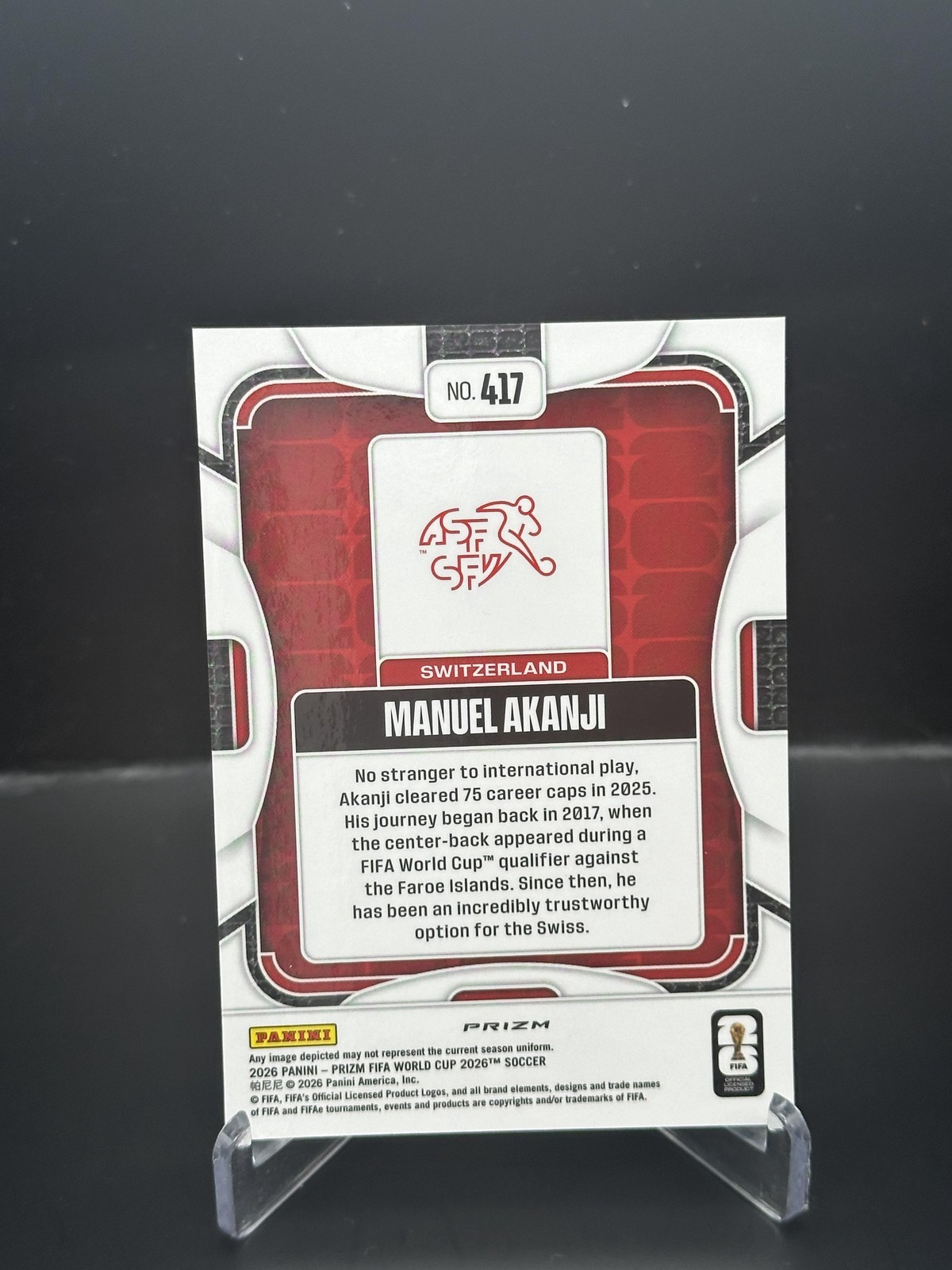 2026 Panini Prizm FIFA World Cup #417 Manuel Akanji Silver