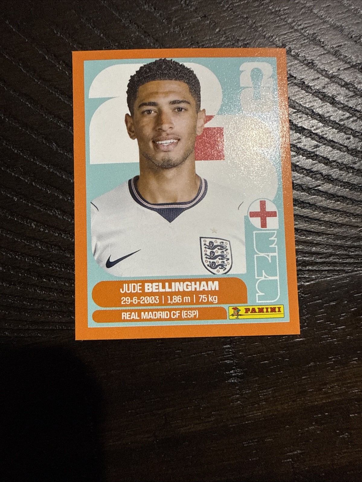 FIFA World Cup 2026 England Jude Bellingham Sticker Orange Parallel Rare