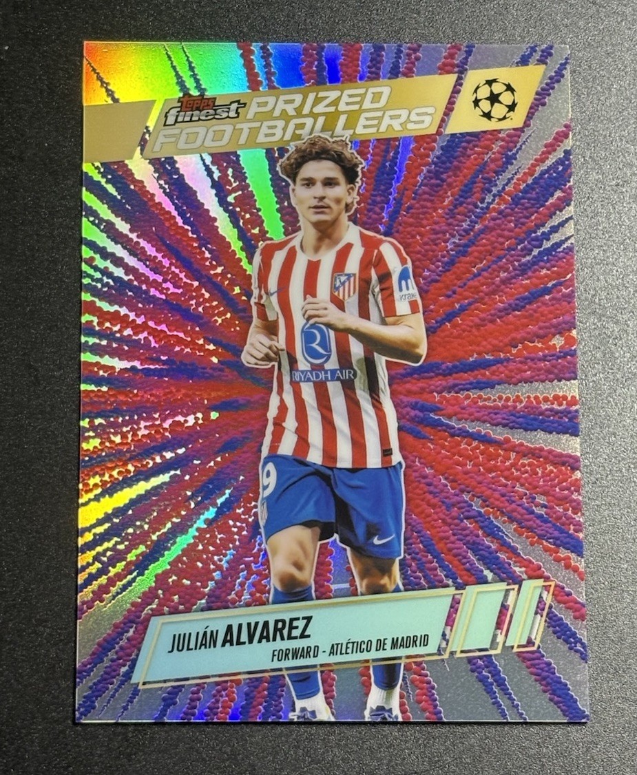 JULIAN ALVAREZ 2025-26 TOPPS FINEST UCL PRIZED FOOTBALLERS FUSION VAR SP