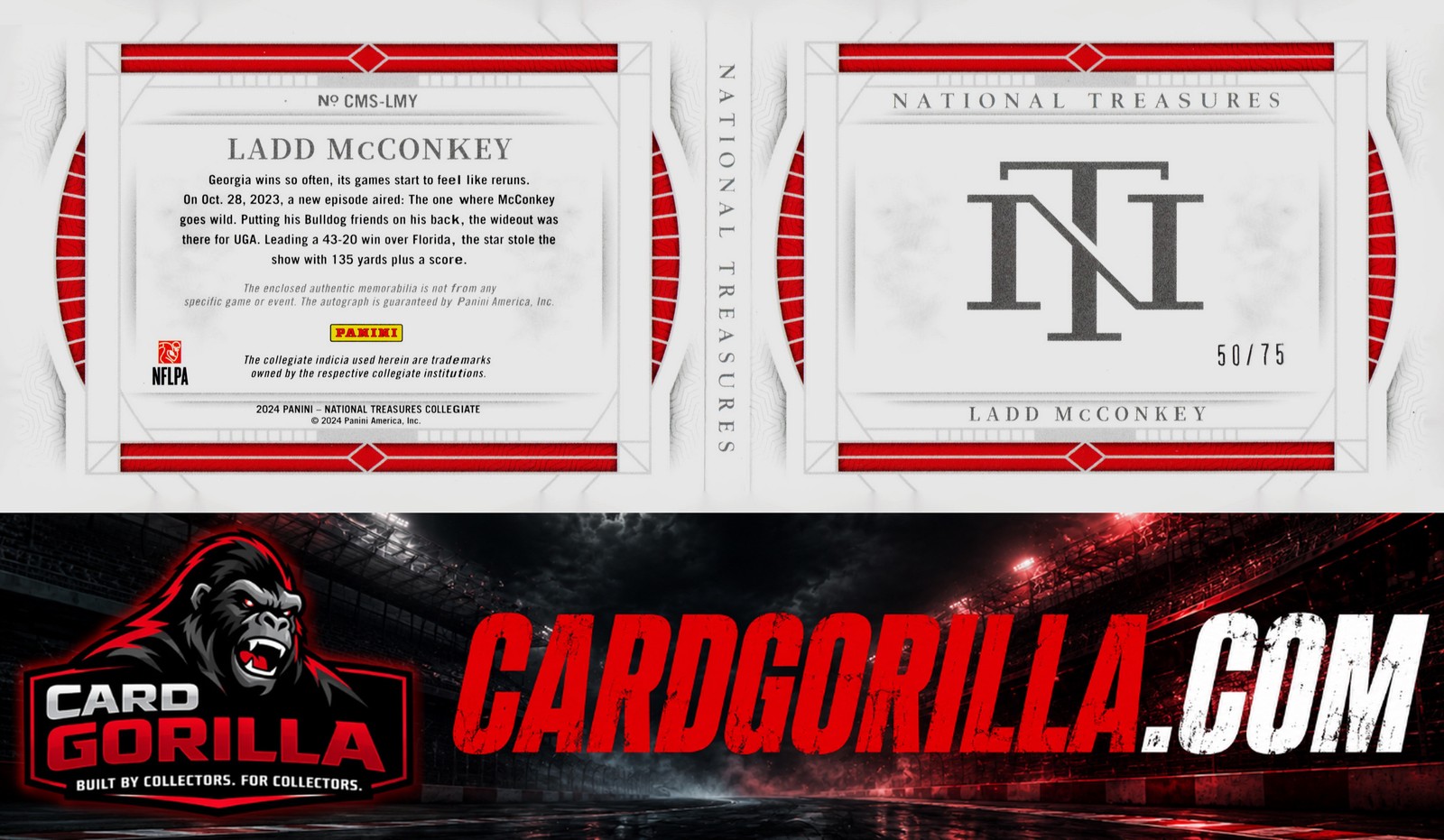 2024 Treasures Collegiate Ladd McConkey College Signature Booklet Blue #/75 RC