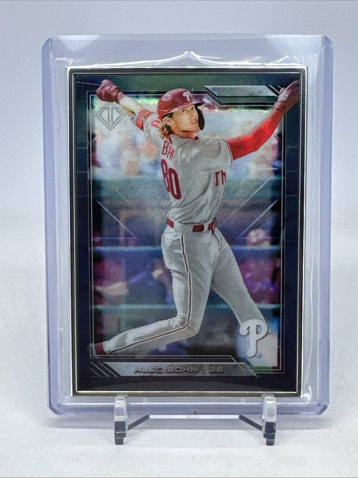Alec Bohm 2020 Bowman Transcendent Collection #061/100 Silver Frame Metal Card