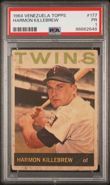 VENEZUELAN HARMON KILLEBREW HOF 1964 VENEZUELA TOPPS #177 GRADED PSA 1 PR *TPHLC