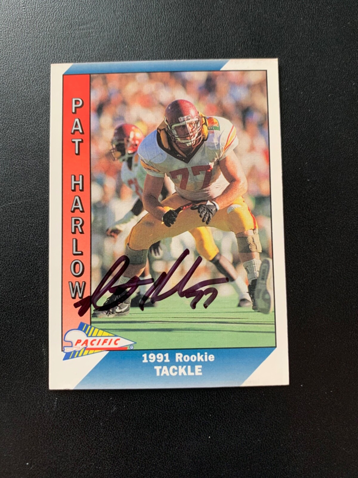 Pat Harlow Signed 1991 Pacific #343 Rookie Card New England Patriots Auto COA