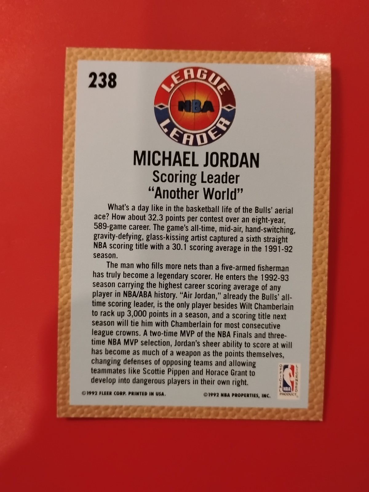 1992-93 Fleer – League Leader Michael Jordan #238