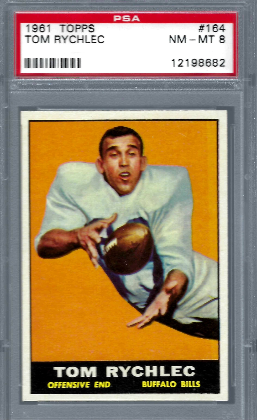 1961 Topps FB #164 PSA 8 Tom Rychlec Bills 164 Centered!