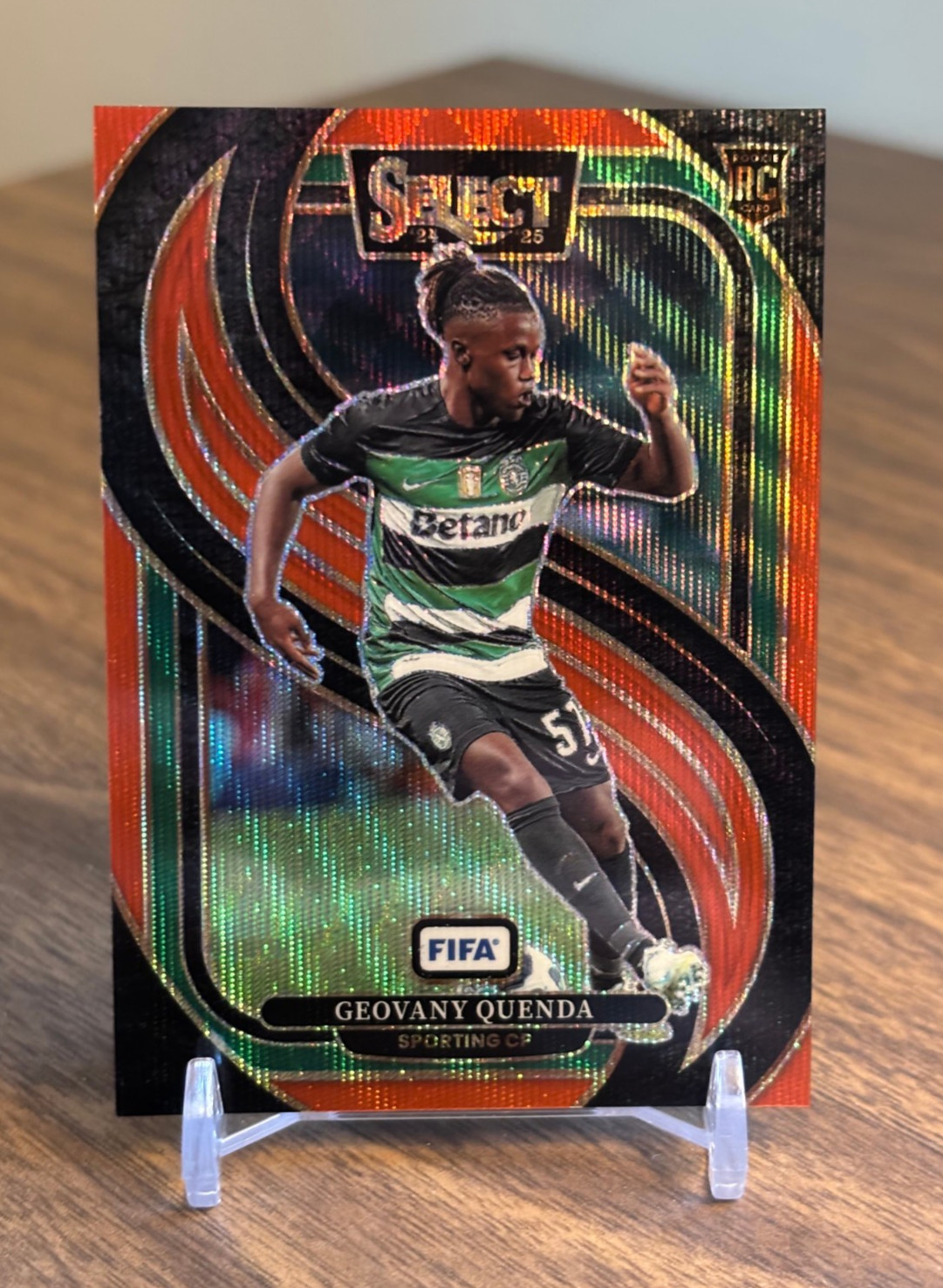 Geovany Quenda 2024-25 Panini Select FIFA #145 Red Wave Prizm /59 Rookie RC