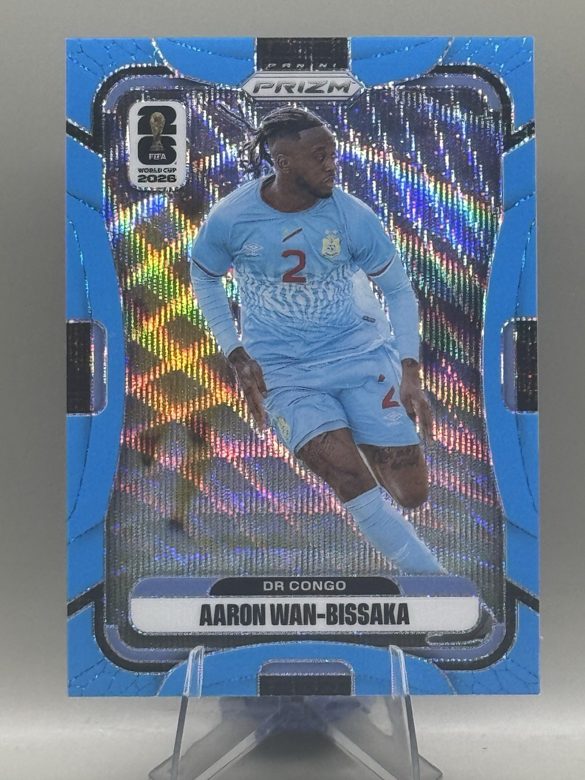 Aaron Wan-Bissaka DR Congo 2026 Panini World Cup Prizm Blue Wave Prizm /225