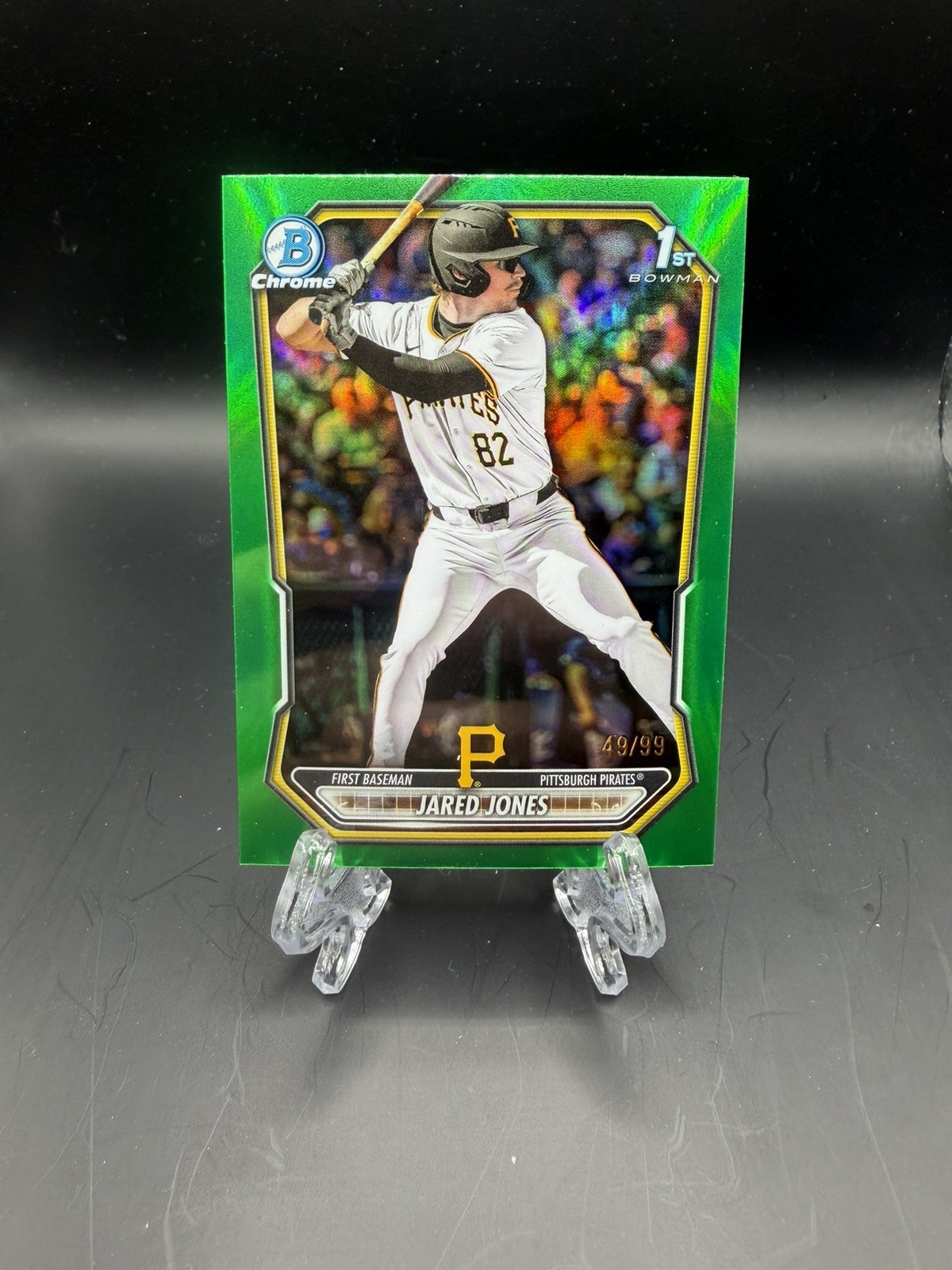 Jared Jones 2026 Bowman Chrome 1st Bowman True Green Refractor /99 Pirates