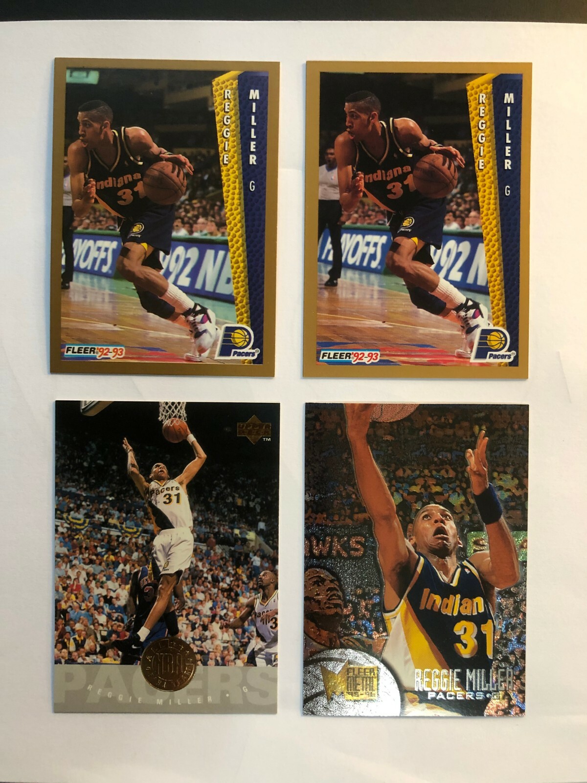 1990s REGGIE MILLER Fleer and Upper Deck Basketball Card (4) Made in USA