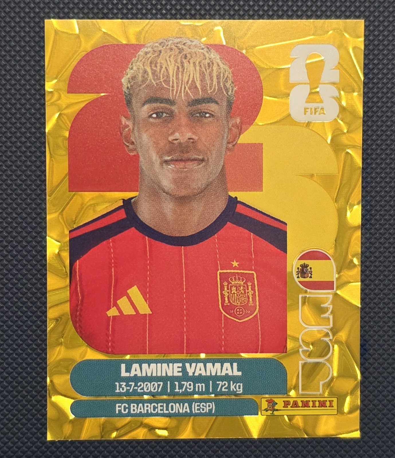 2026 Panini FIFA World Cup LAMINE YAMAL Gold Crumple ESP15 Spain Rare
