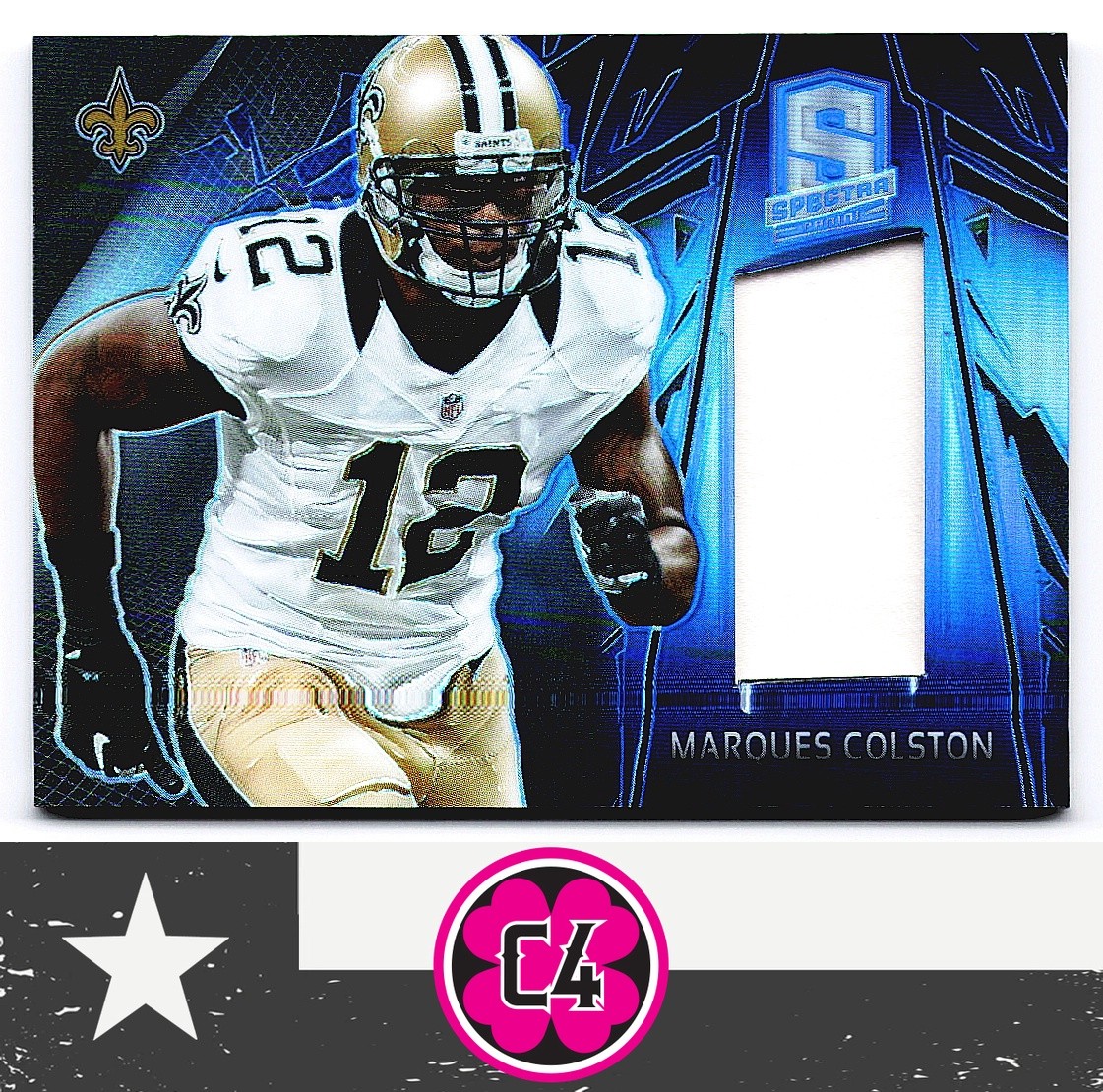 Marques Colston 2013 Panini Spectra Materials Spectra Blue /49 Saints