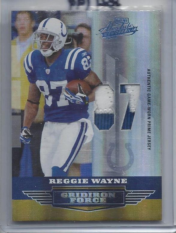 REGGIE WAYNE 2008 ABSOLUTE GRIDIRON FORCE “87” 2 COLOR COLTS PATCH #D /25